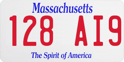 MA license plate 128AI9
