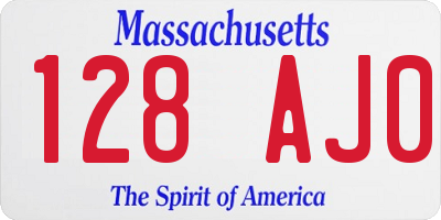 MA license plate 128AJ0