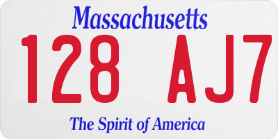 MA license plate 128AJ7