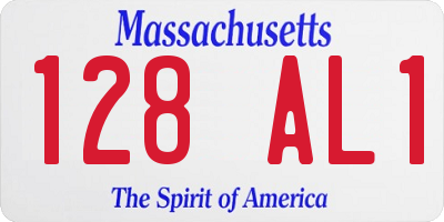 MA license plate 128AL1