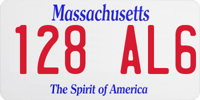 MA license plate 128AL6