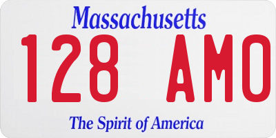 MA license plate 128AM0