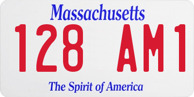 MA license plate 128AM1