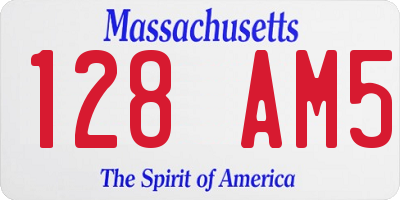 MA license plate 128AM5