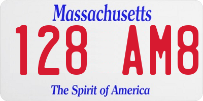 MA license plate 128AM8