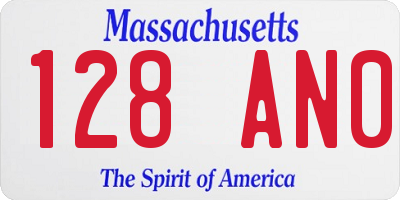 MA license plate 128AN0