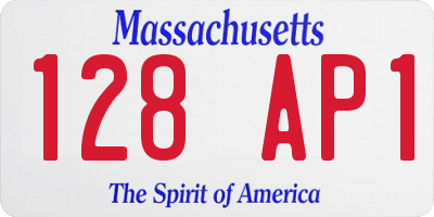 MA license plate 128AP1