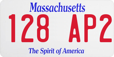 MA license plate 128AP2