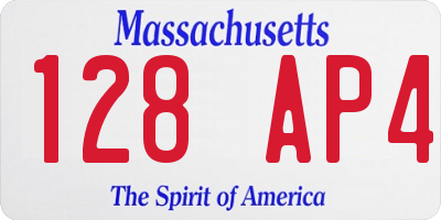 MA license plate 128AP4