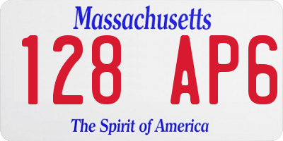 MA license plate 128AP6