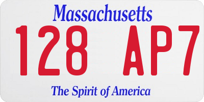 MA license plate 128AP7