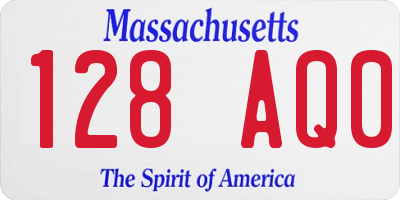 MA license plate 128AQ0