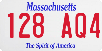 MA license plate 128AQ4