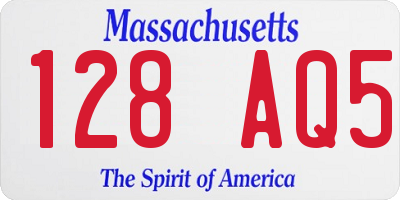 MA license plate 128AQ5