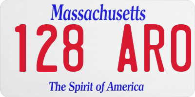 MA license plate 128AR0