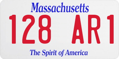 MA license plate 128AR1