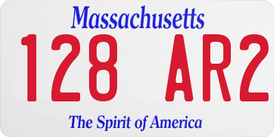 MA license plate 128AR2