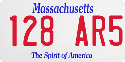 MA license plate 128AR5