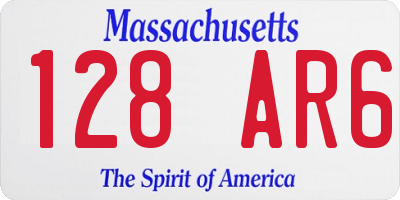 MA license plate 128AR6