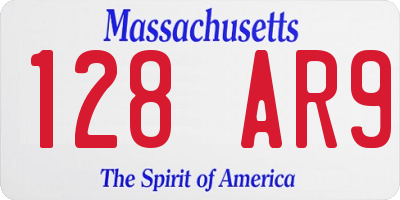MA license plate 128AR9