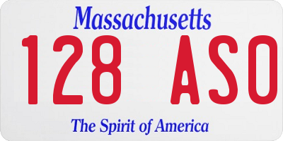 MA license plate 128AS0