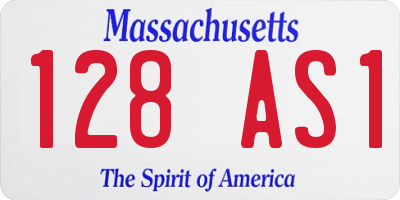 MA license plate 128AS1