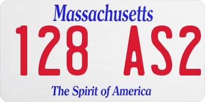 MA license plate 128AS2