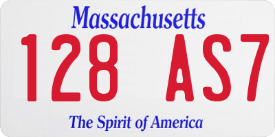 MA license plate 128AS7