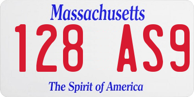 MA license plate 128AS9