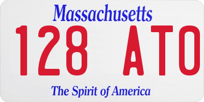 MA license plate 128AT0