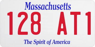MA license plate 128AT1