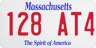 MA license plate 128AT4