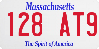 MA license plate 128AT9
