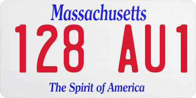 MA license plate 128AU1