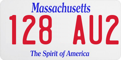 MA license plate 128AU2