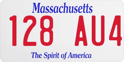 MA license plate 128AU4