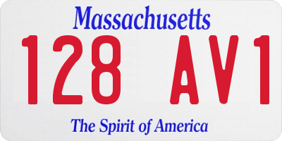 MA license plate 128AV1