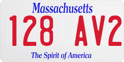 MA license plate 128AV2