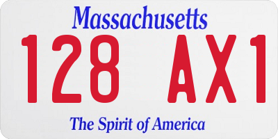 MA license plate 128AX1