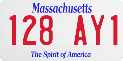 MA license plate 128AY1