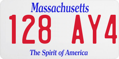 MA license plate 128AY4