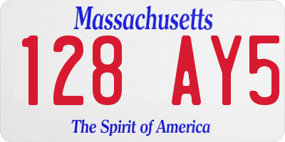 MA license plate 128AY5