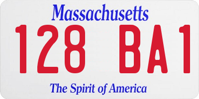 MA license plate 128BA1