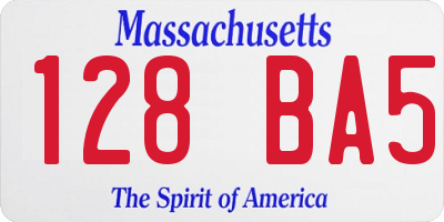 MA license plate 128BA5