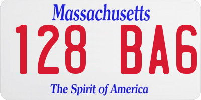 MA license plate 128BA6