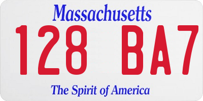 MA license plate 128BA7