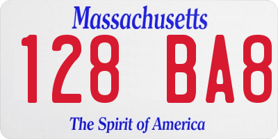 MA license plate 128BA8