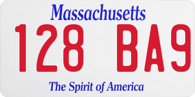MA license plate 128BA9