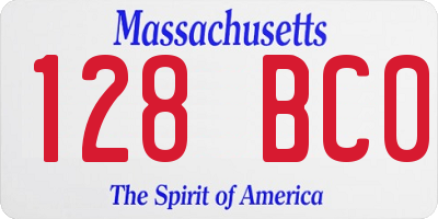 MA license plate 128BC0