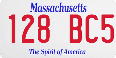 MA license plate 128BC5